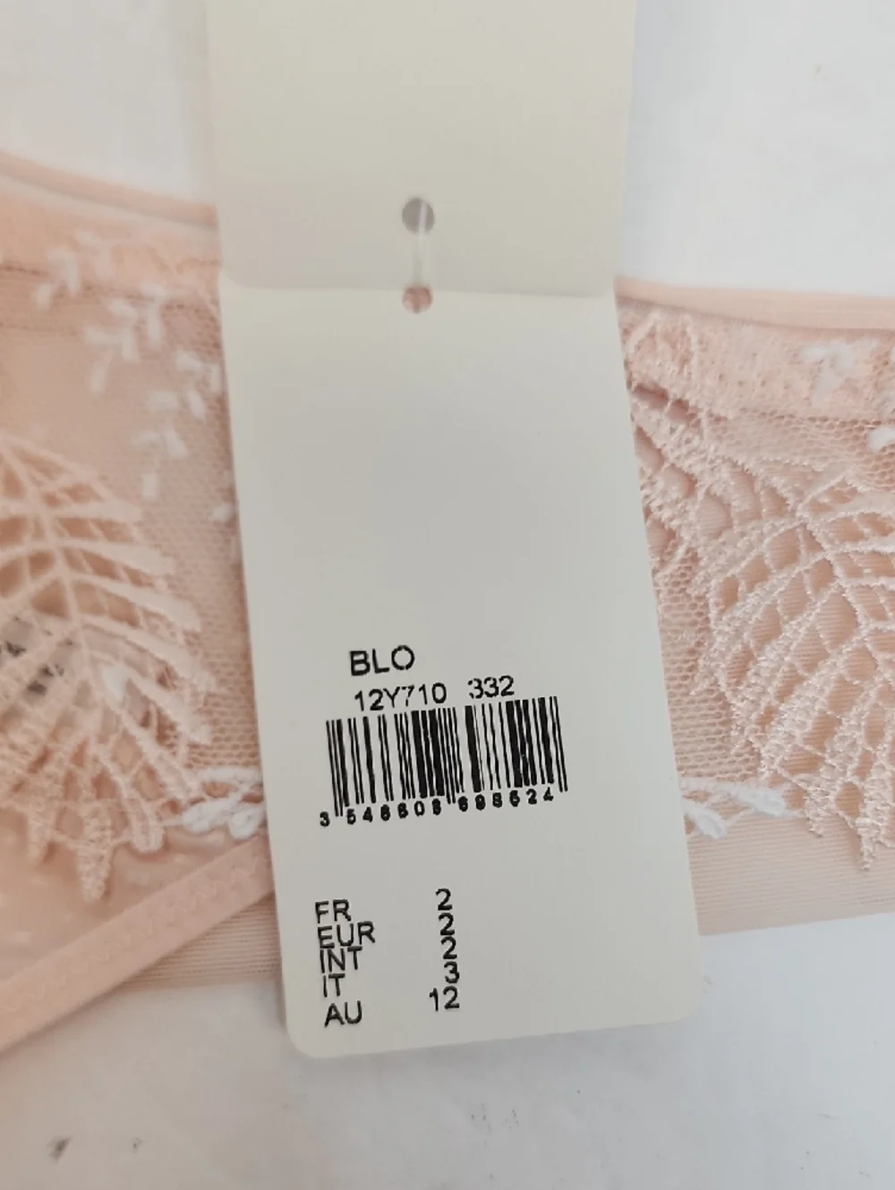 Simone Perele Blush Pink Lace Thong Sheer Embroidered Floral Panty Small NWT